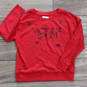 🧡 Victoria's Secret SPORT Red Pullover Crew Neck Sweatshirt